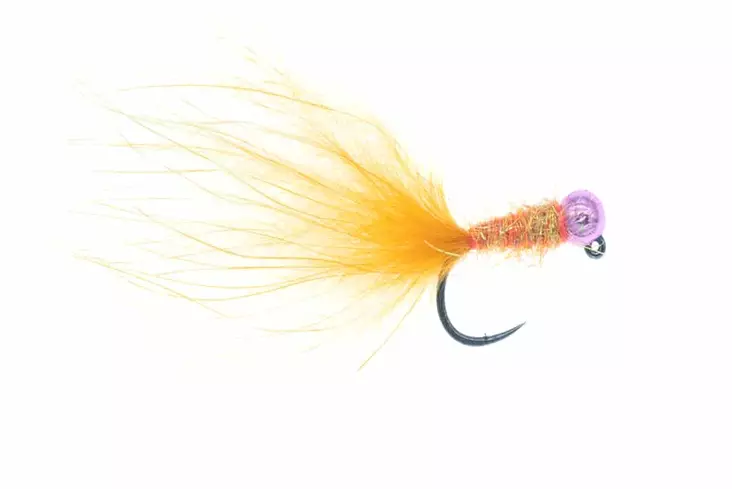 Naked Jiggy Leech Orange Tungsten kuulapäällä - Streamerit ja liitsit - G1052 - 1