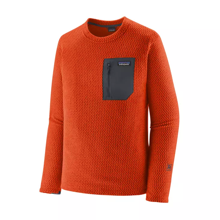 Patagonia Mens R1 Air Crew Pollinator Orange - Fleecepaidat - 196924797772 - 1