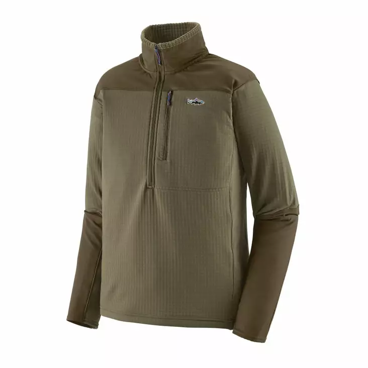 Patagonia M's R1 Fitz Roy ¼ Zip Sage Khaki -fleecepaita - Fleecepaidat - 194187654122 - 1