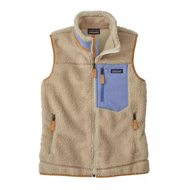 Patagonia W's Classic Retro-X Vest Dark Natural w Pale Periwinkle - Fleecepaidat - 195699896062 - 1