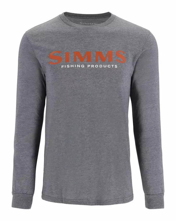 Simms Logo Shirt LS Athletic Heather - Miesten t-paidat - 694264656662 - 1