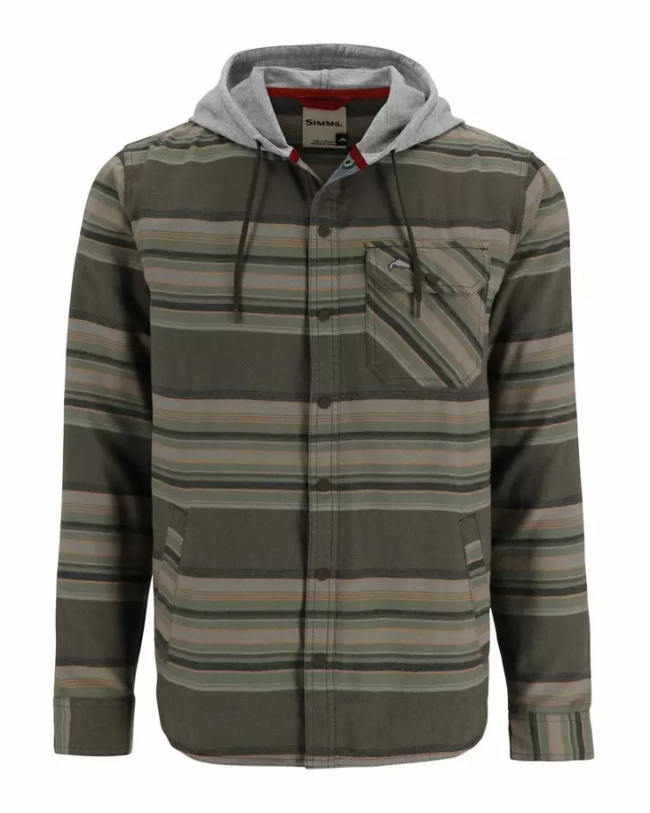 Simms Santee Flannel Hoody Hickory Dolomite Blanket Stripe - Paidat - 694264656402 - 1