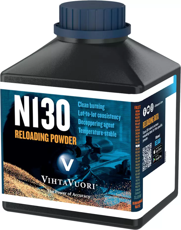 Vihtavuori Premium Gunpowder N130 454g - 0,5 kg ruutipakkaukset - 6420615700852 - 1