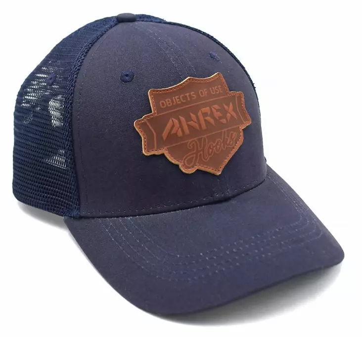 Ahrex Leather Patch Trucker Navy - Lippikset - 655043968123 - 1