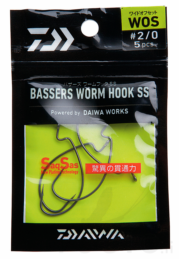 Daiwa Bassers Worm Hook Wide Offset WOS - Jigikoukut - 4960652838863 - 1