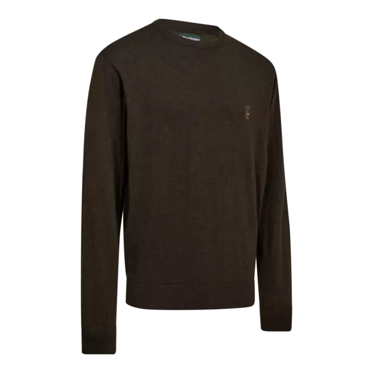 Deerhunter Harrington V-Neck Knit Brown Melange - Metsästäjän paidat - 5702827236253 - 1