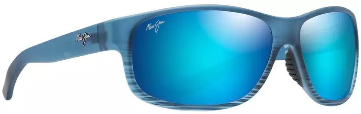 Maui Jim Kaiwi Channel - Blue Black Stripe Frame with Blue Hawaii Lens - Lasilinssit - 603429067373 - 1