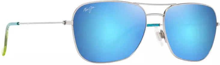 Maui Jim Naauao - Shiny Silver Frame with Blue Hawaii Lens - Muovilinssit - 603429080143 - 1