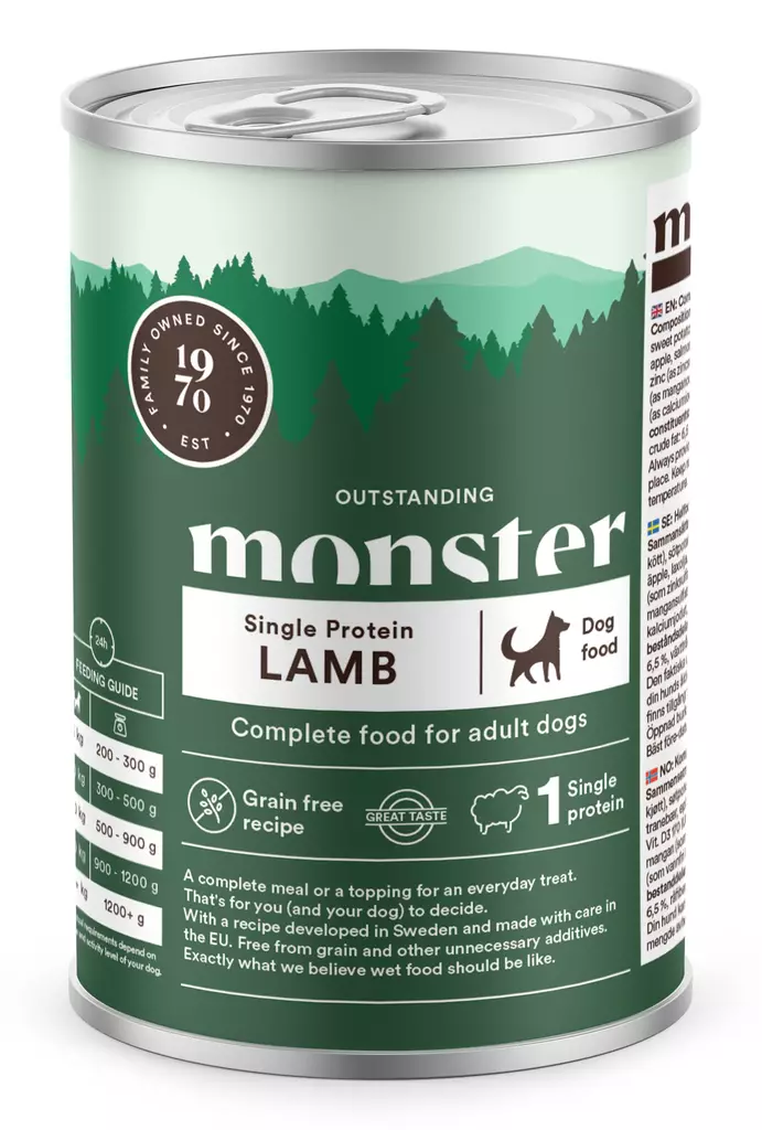 Monster Dog Adult Single Lamb 400g - Monster-liharuoat - 7350040124413 - 1