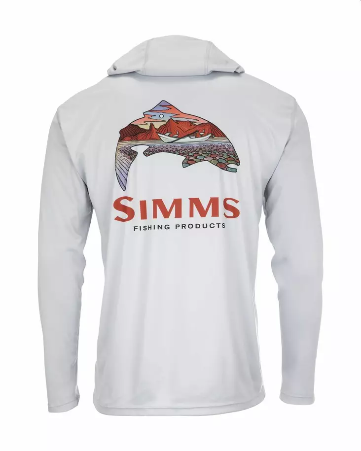 Simms Tech Hoody Artist Series Trout Logo Sterling - Paidat - 694264562673 - 1