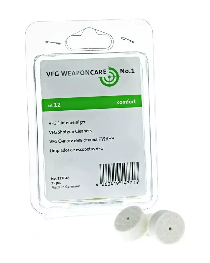 VFG Puhdistustuppo cal.12 25pc - Muut aseenhoitotuotteet - 4260419147703 - 1