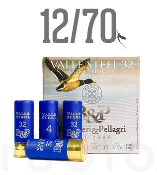 12/70 B&P Valle Steel 32g 25pcs - Metsästyspatruunat, teräs - 8034134046124 - 1