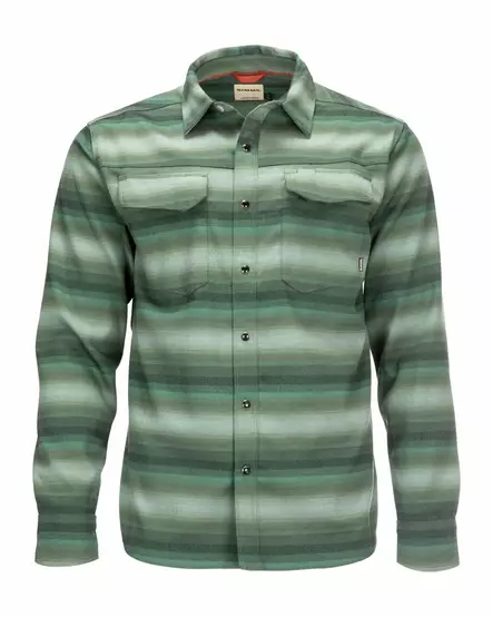Simms Gallatin Flannel Shirt Moss Stripe - Paidat - 694264554074 - 1