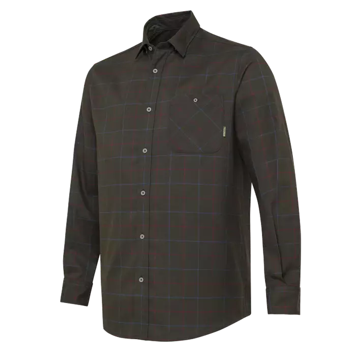 Beretta Jargo Stretch Shirt Bark & Burgundy Check - Metsästäjän paidat - 8051832670734 - 1