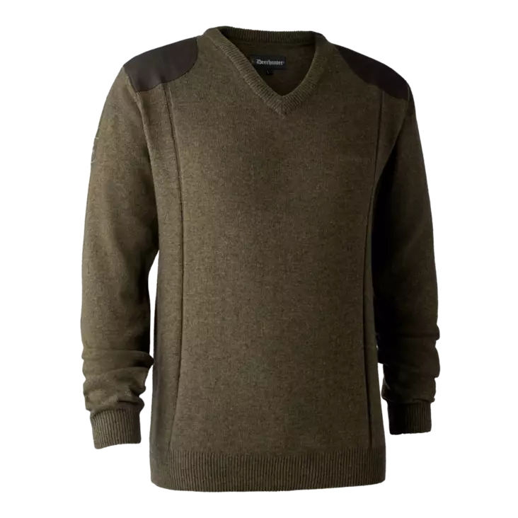 Deerhunter Harrington V-Neck Knit Cypress - Metsästäjän paidat - 5702827160084 - 1