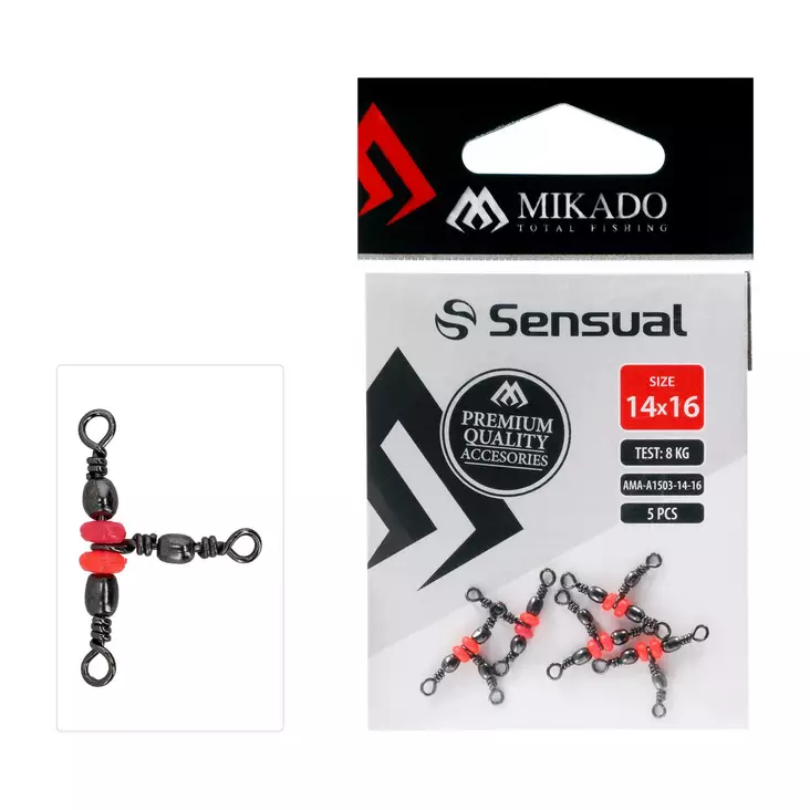 Mikado Barrel Swivel Triple with Beads - Leikarit & pikavaihtolinkit - 5900637148234 - 1