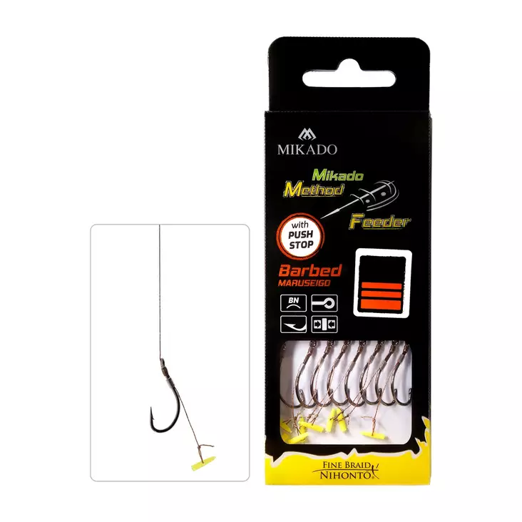 Mikado MF Rig HMFB211P Push Stop Braid Barbed - Valmiiksi sidotut koukut - 5900637721154 - 1