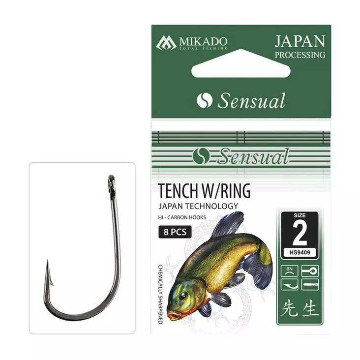 Mikado Sensual Tench with Ring #2 - Silmälliset & lapiopäiset koukut - 5900637711964 - 1