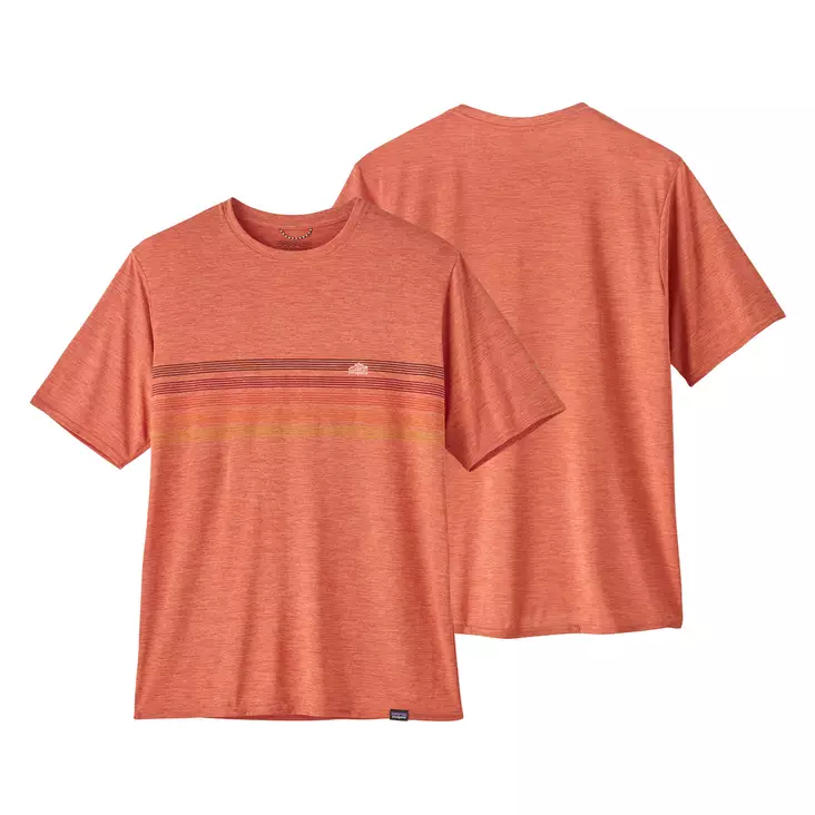 Patagonia M's Cap Cool Daily Graphic Shirt Line Logo Quartz Coral X-Dye - Paidat - 195699396364 - 1