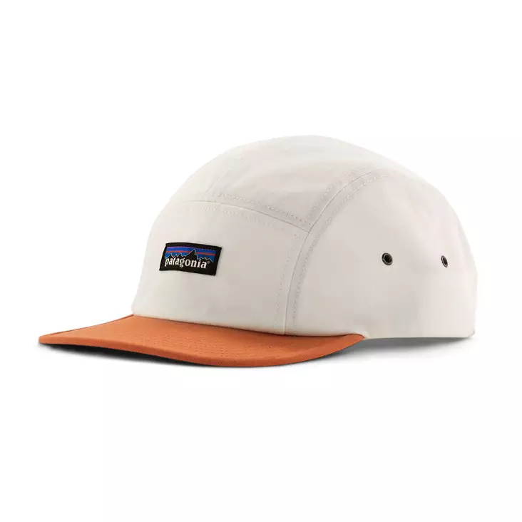 Patagonia P-6 Logo Maclure Hat Birch White w Rock Melon - Truckerit - 196924924864 - 1