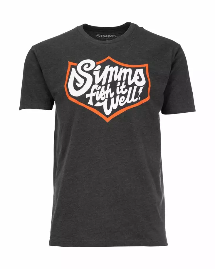 Simms Fish It Well Badge T-Shirt Charcoal Heather - T-paidat - 694264572184 - 1