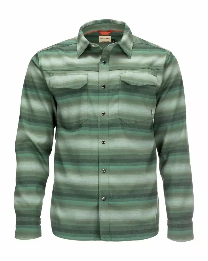 Simms Gallatin Flannel Shirt Moss Stripe - Paidat - 694264554074 - 1