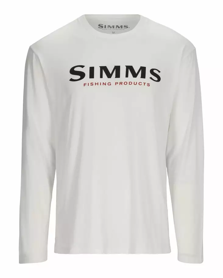 Simms Logo Shirt LS White - Miesten t-paidat - 694264639894 - 1