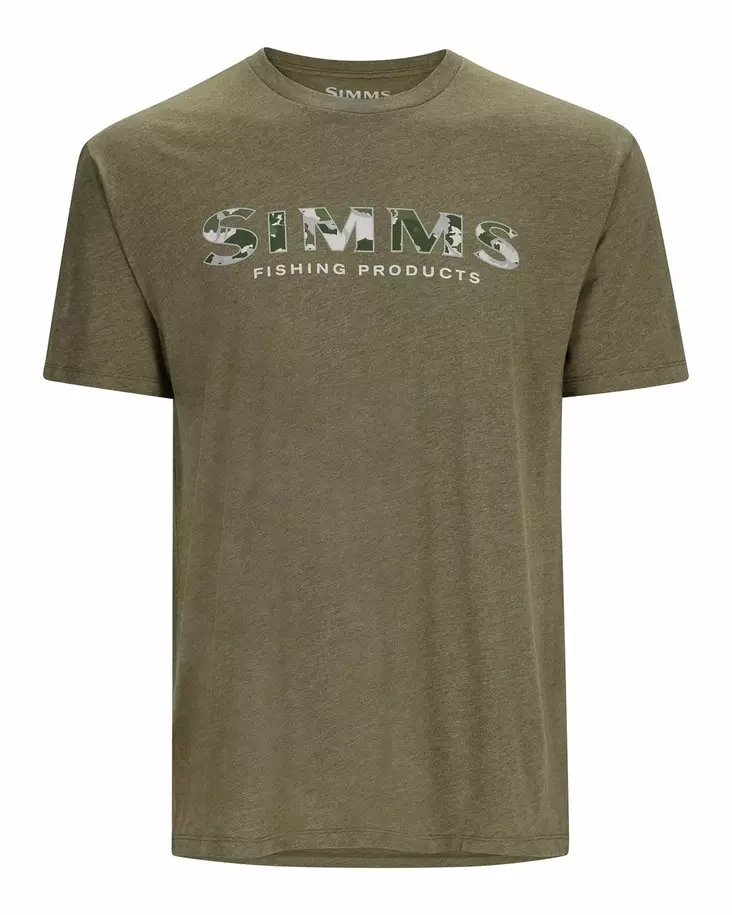 Simms Logo T-shirt RC Dark Clover/Military Heather - Miesten t-paidat - 694264649114 - 1