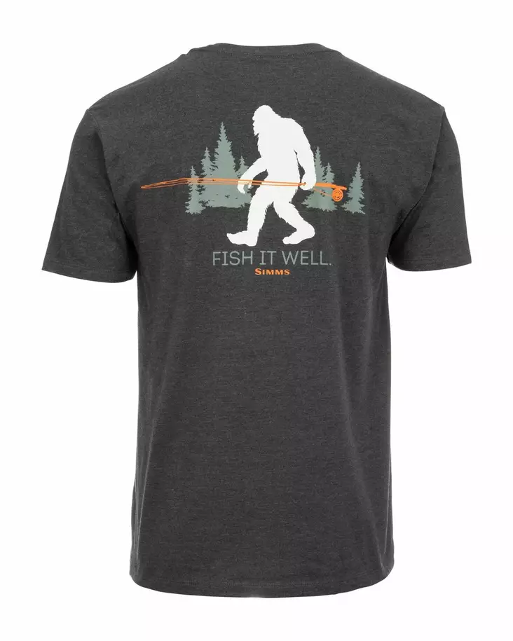Simms Sasquatch T-Shirt Charcoal Heather - Miesten t-paidat - 694264584194 - 1