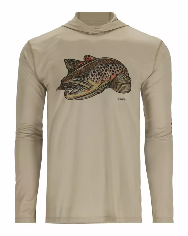 Simms Tech Hoody - Artist Series Stone Brown Trout - Hupparit - 694264606834 - 1