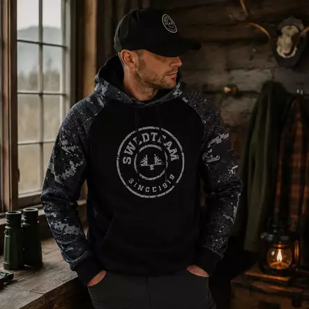 Swedteam Ridge Hoodie Desolve Black - Metsästäjän alus- ja väliasut - 7330144052805 - 2