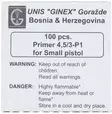 Ginex SP Small Pistol Primer - Nallit, patruunoiden lataus - 192505 - 2