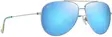 Maui Jim Hauoli XL - Shiny Silver Frame with Blue Hawaii Lens - Muovilinssit - 603429080105 - 1