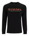 Simms Logo Shirt LS Jet Black - Miesten t-paidat - 694264656785 - 1