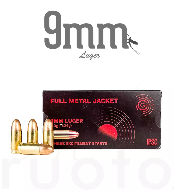 Geco FMJ 9mm Luger 8,0g - Patruunat 9x19 - 4000294186295 - 1