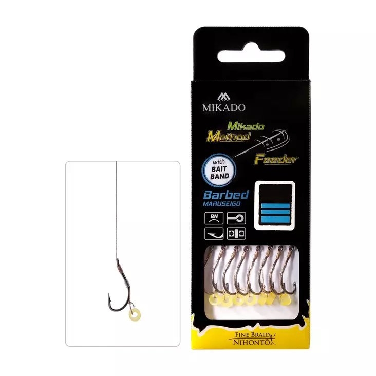 Mikado Method Feeder Rig HMFB211G Rubber Barbed #4 - Valmiiksi sidotut koukut - 5900637721895 - 1