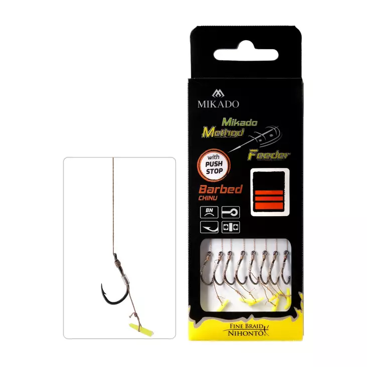 Mikado MF Rig HMFB212P Push Stop Braid Barbed - Valmiiksi sidotut koukut - 5900637721215 - 1