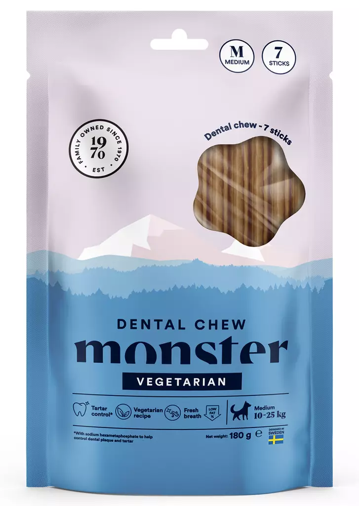 Monster Dog Dental Chew Vegan 7pcs - Koiran puruluut ja -tikut - 7350040126455 - 1