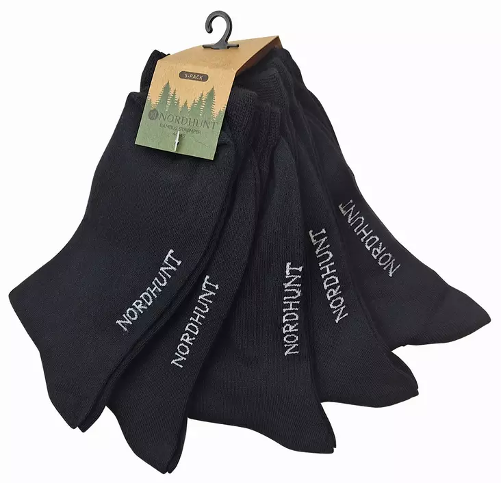 Nordhunt Bamboo 5-Pack Socks Black 40-45 - Metsästäjän sukat - 23445 - 1