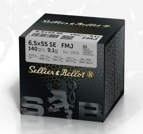 S&B FMJBT 6,5x55 SE 9,1g - Patruunat 6,5 x 55 SE - 8590690334995 - 2