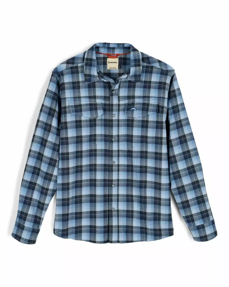 Simms Gallatin Flannel Shirt Kennebec Plaid: Steel Blue - Paidat - 694264694145 - 2