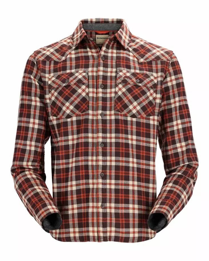 Simms Santee Flannel Mahogany/Tan Camp Plaid - Paidat - 694264581575 - 1