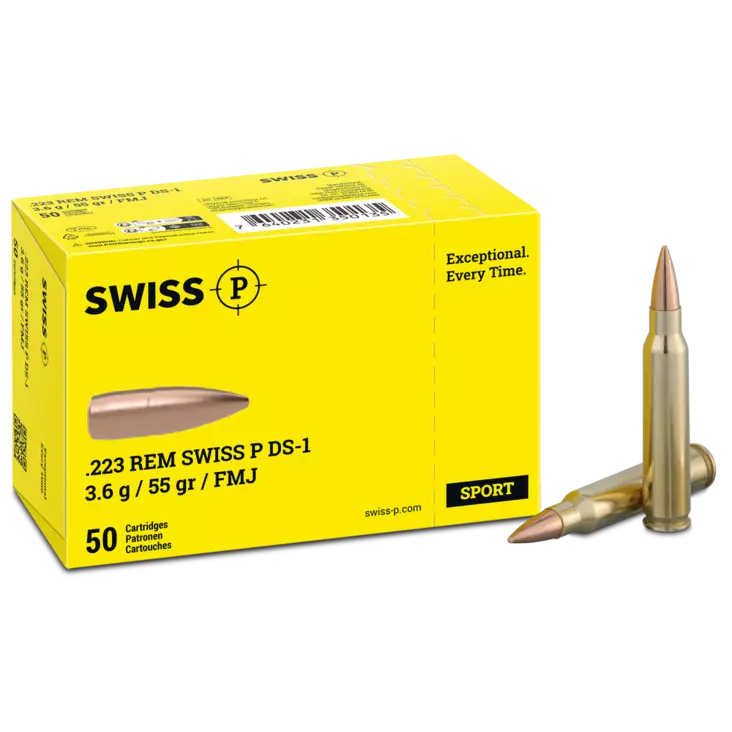 Swiss P DS-1 FMJ .223 Rem 3,6g - Patruunat 223 Remington - 7640231350135 - 1