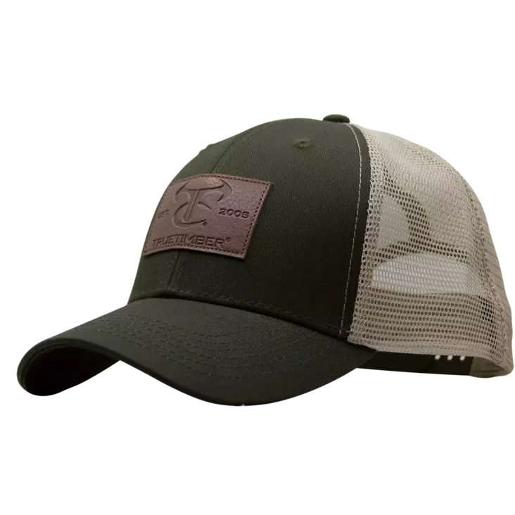TrueTimber Leather Patch Cap Olive - Metsästäjän päähineet - 840194778855 - 1