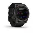 Garmin Fenix 7X Sapphire Solar Hiilenharmaa DLC-titaani ja musta hihna - GPS-paikannuslaitteet ja kellot - 0753759278236 - 2