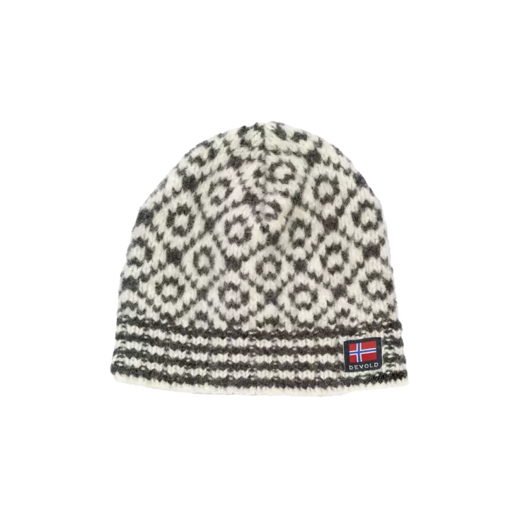 Devold Svalbard Wool Beanie Offwhite/anthracite - Pipot - 7028567702246 - 1