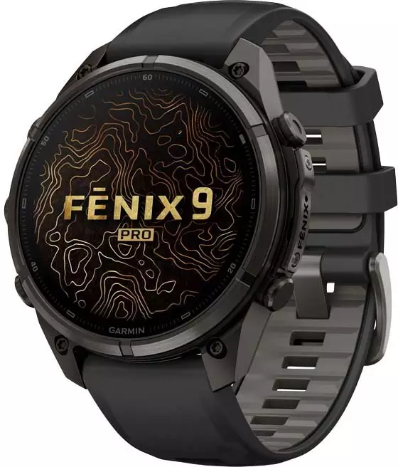 Garmin Fenix 9 Pro 47mm Carbon Grey DLC Titanium Black/Pebble - GPS-paikannuslaitteet ja kellot - 010-04336-16 - 1