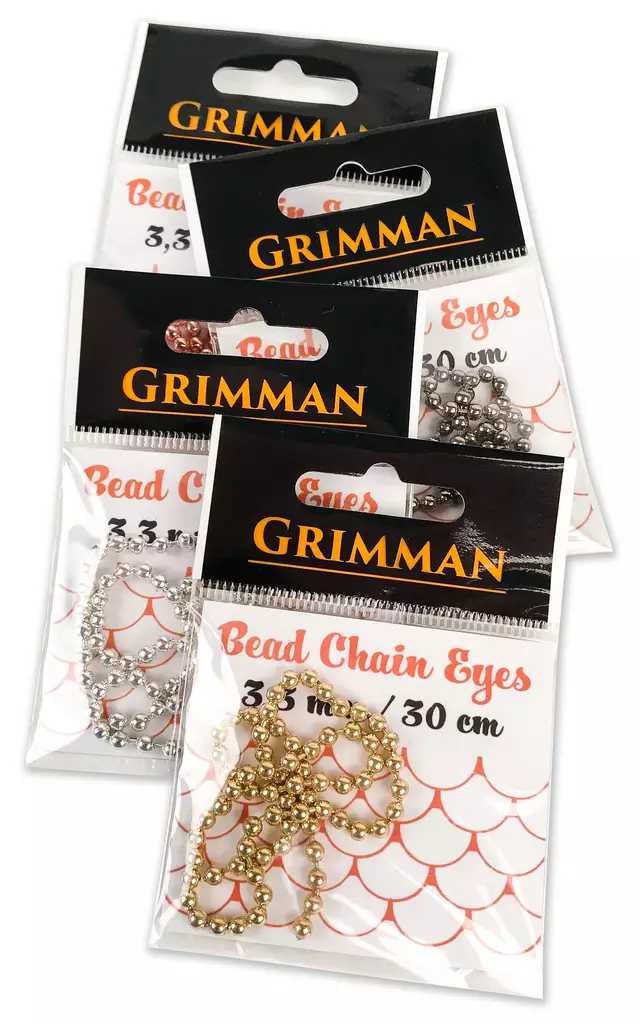 Grimman Bead Chain Eyes 3,3mm Metallic - Painosilmät - 11808016 - 1
