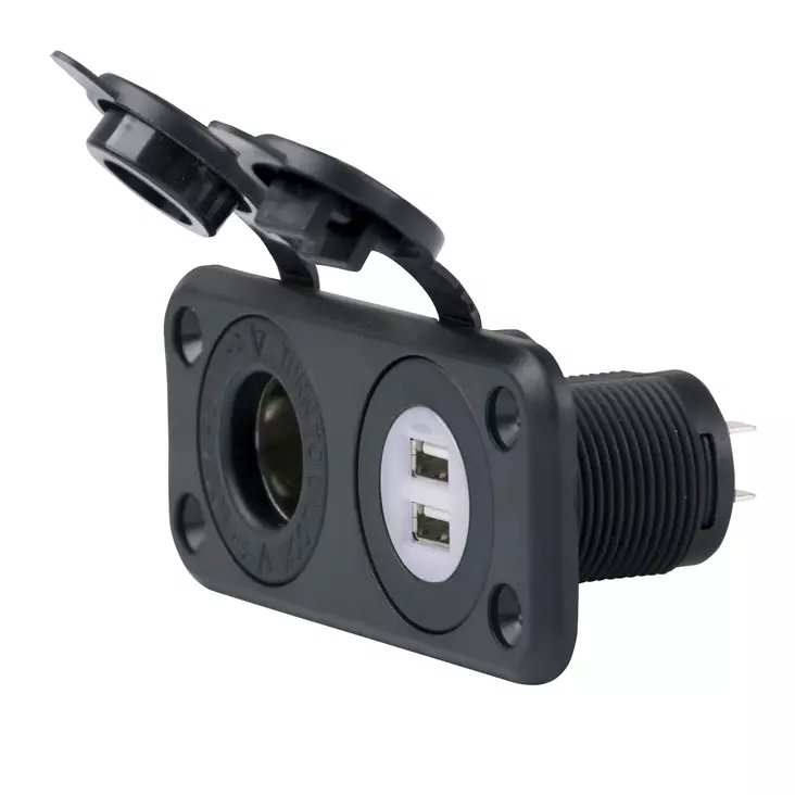 Marinco Dual USB Charger and 12V Receptacle - Akku- ja sähkötarvikkeet - 093344059896 - 1
