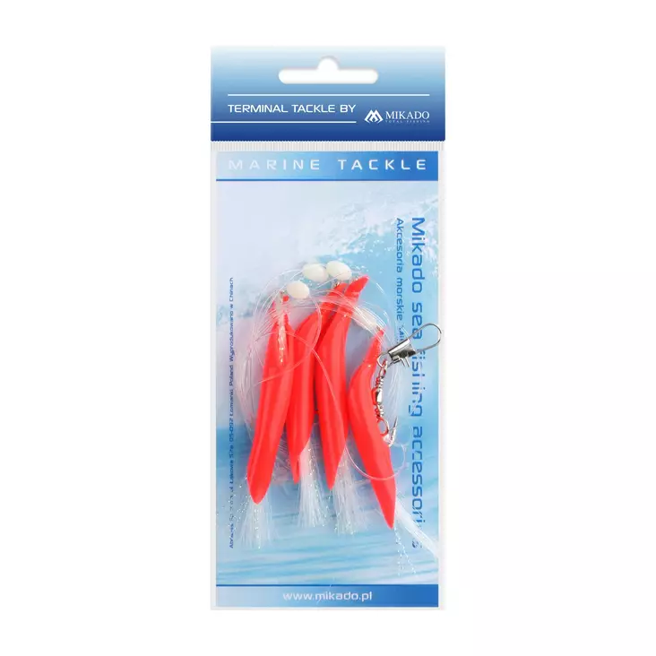 Mikado Hair Tube Rig Red/White - Pohjaonginta- & turskarigit - 5900637138426 - 1